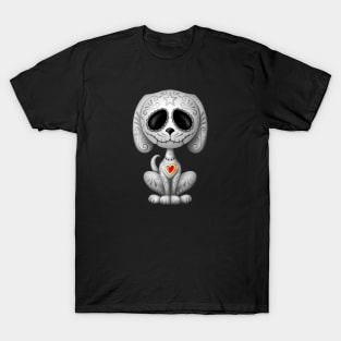 Dark Zombie Sugar Skull Puppy Dog T-Shirt